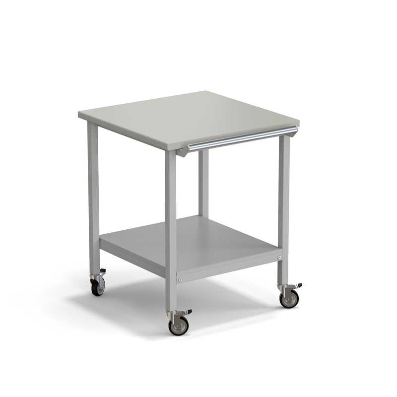 77.0059.10.14 Стол подкатной с нижней полкой ЭКРОС 600х600х750 мм, раб. поверхность - ЛАМИНАТ СЕРЫЙ