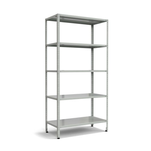 77.0371.13.00 Стеллаж универсальный 5 полок 1000х500х2000 мм на винтовых опорах, серый металл