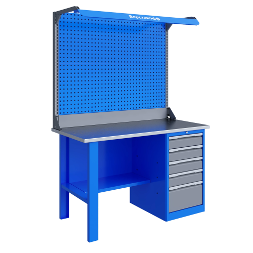 Верстак слесарный однотумбовый, ВхШхГ 1965x1396x696, TNC 141.15.2-2F