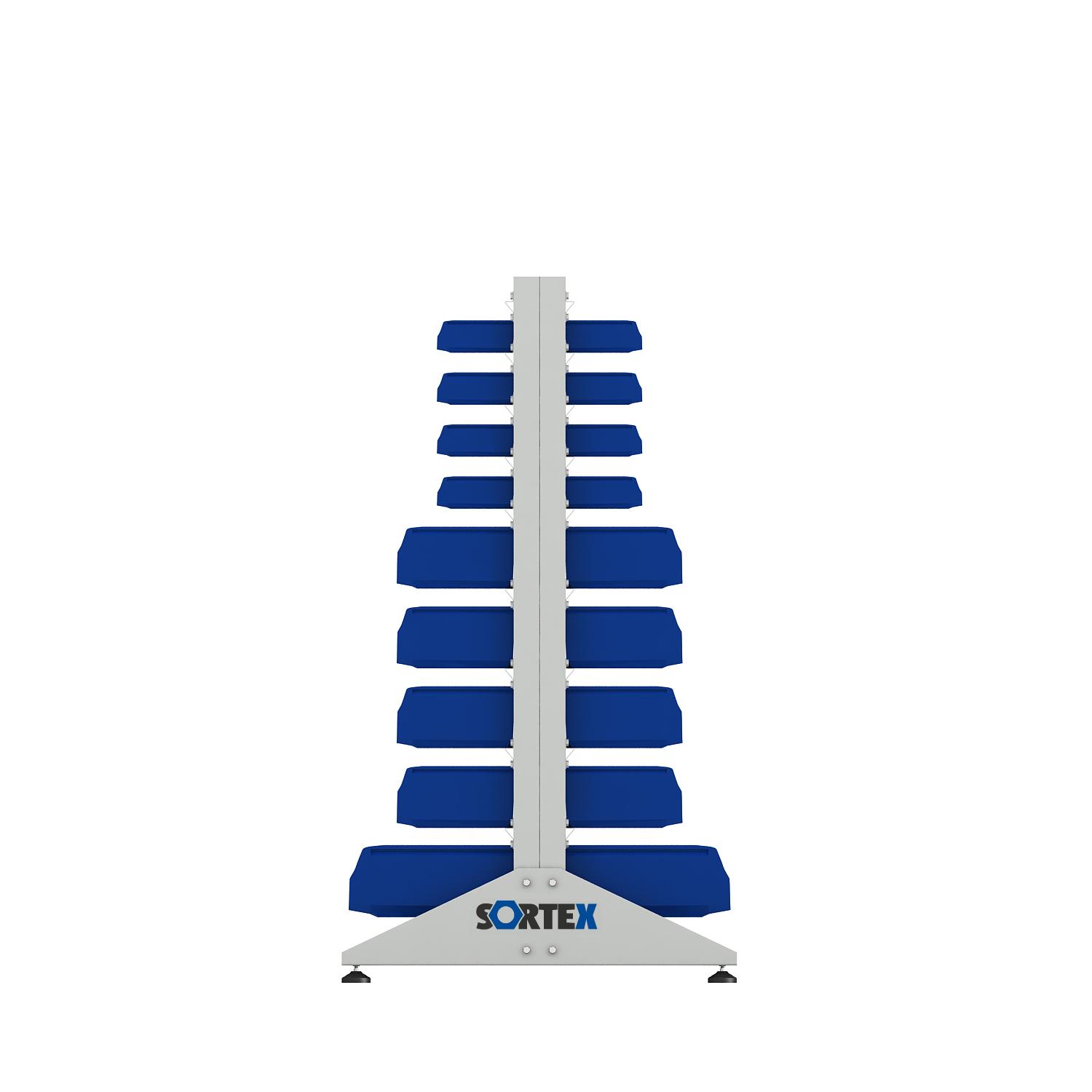 ER-00024026 Стеллаж для пластиковых лотков SORTEX двухсторонний 1500x1000x800.05