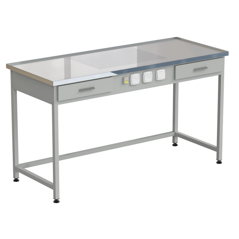 56.0714.10.18 Стол с подсветкой рабочей зоны 1515х610х850, раб. поверхность - LABGRADE-лайт