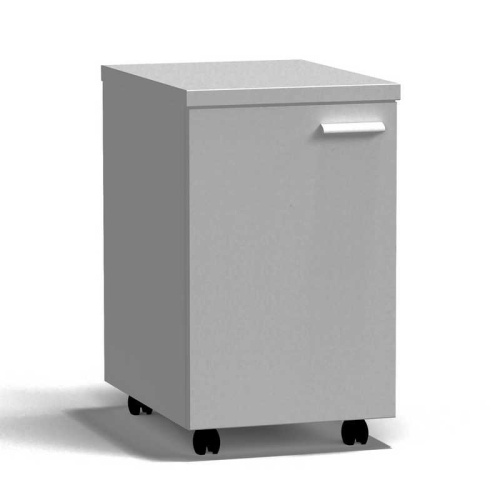 77.0491.11.10.01 Тумба подкатная дверь левая 400х540х670 мм, средняя, серый металл - СТАЛЬ