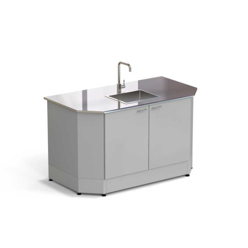 77.0076.10.06-01 Стол-мойка торцевая ЭКРОС 1500х800х900 мм, чаша нержавеющая сталь, раб. поверхность - НЕРЖАВЕЮЩАЯ СТАЛЬ